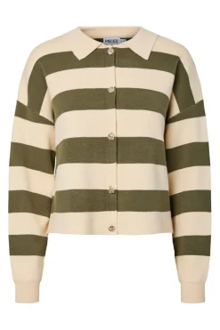 Hot Pcjassy Ls Polo Knit Cardigan Cardigans|Ammevenligt Tøj