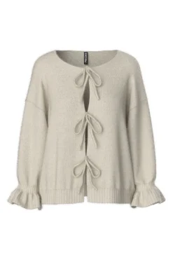 Online Pcjimma Ls O-Neck Tie Knit Cardigan Cardigans|Ammevenligt Tøj