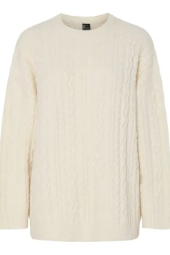 Pieces Bluser & Skjorter|Strik<Pcjisa Ls O-Neck Long Cabel Knit
