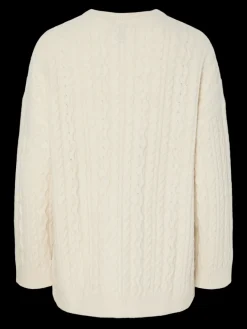 Pieces Bluser & Skjorter|Strik<Pcjisa Ls O-Neck Long Cabel Knit