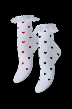 Pcjoline Xmas Lace Heart Sock 2 Pack Strømper & Strømpebukser