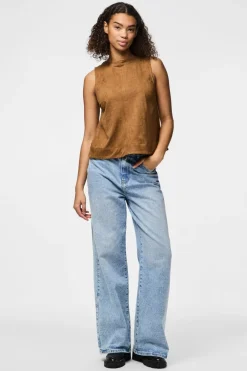 Discount Pcjuno Sl O-Neck Top Fsy T-Shirts & Toppe