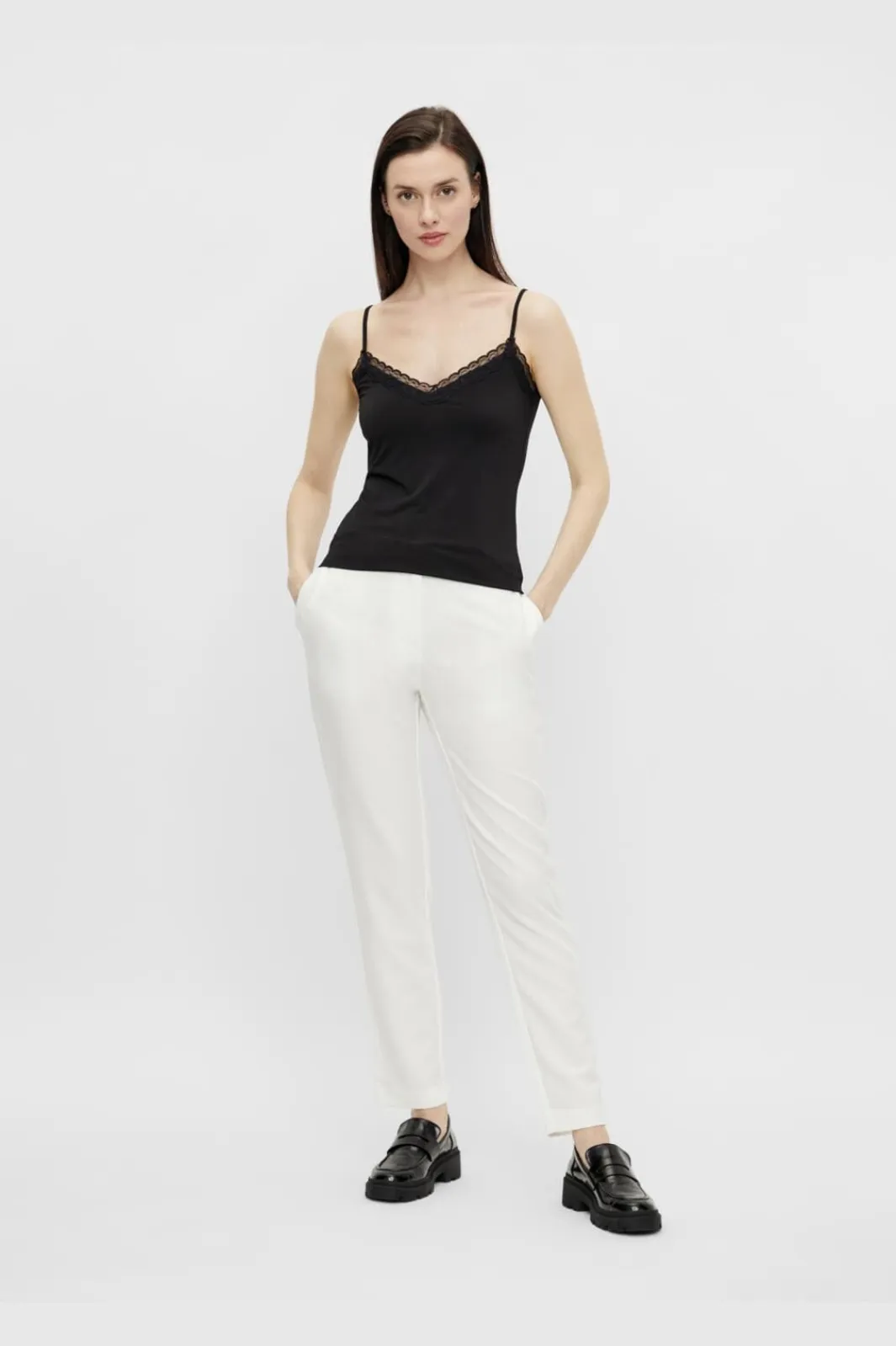 Pckate Lace Singlet T-Shirts & Toppe