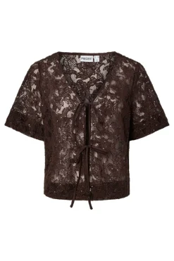 Pieces Sæt 🛍️|T-Shirts & Toppe<Pclouise 2/4 V-Neck Tie Top