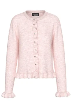 Hot Pclydia Ls Frill Knit Cardigan Fsy Cardigans|Ammevenligt Tøj