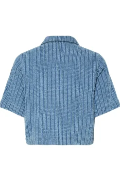 Clearance Pcmalba Ss Denim Shirt Sæt 🛍️|Bluser & Skjorter