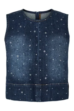 Pieces T-Shirts & Toppe<Pcmerle Sl O-Neck Denim Top Fsy Pp