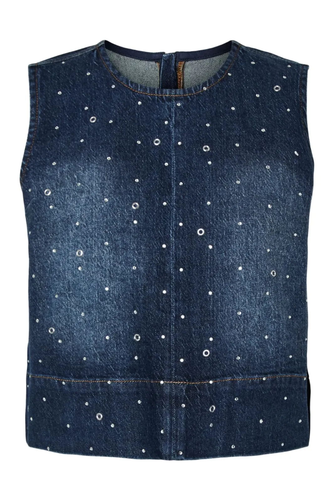 Pieces T-Shirts & Toppe<Pcmerle Sl O-Neck Denim Top Fsy Pp