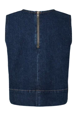 Pieces T-Shirts & Toppe<Pcmerle Sl O-Neck Denim Top Fsy Pp