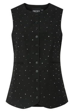 Outlet Pcmichelle Rhinestone Waistcoat Veste