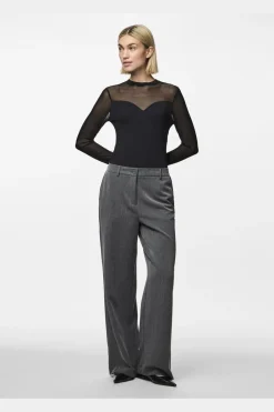 Pieces Bluser & Skjorter|Nattøj & Lingeri<Pcmilly Ls Mesh Bodystocking