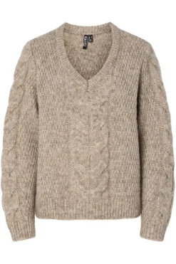 Best Pcnina Ls V-Neck Knit Strik|Bluser & Skjorter
