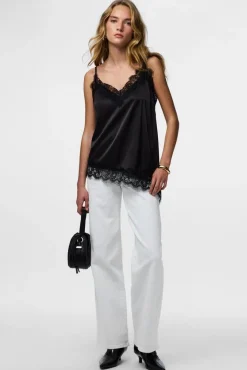 Discount Pcnomi Strap Satin Lace Top T-Shirts & Toppe