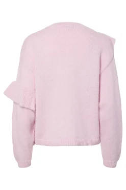 New Pcnor Ls O-Neck Knit Frill Pullover Strik|Bluser & Skjorter