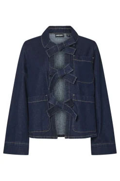 Pieces Bluser & Skjorter|Ammevenligt Tøj<Pcofelia Ls Bow Denim Shirt Fsy