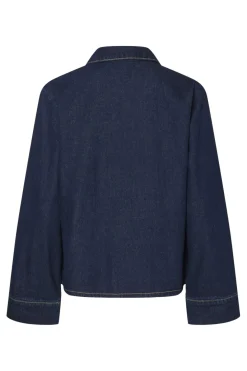 Pieces Bluser & Skjorter|Ammevenligt Tøj<Pcofelia Ls Bow Denim Shirt Fsy