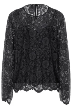 Pieces T-Shirts & Toppe<Pcolline Ls Lace O-Neck Top