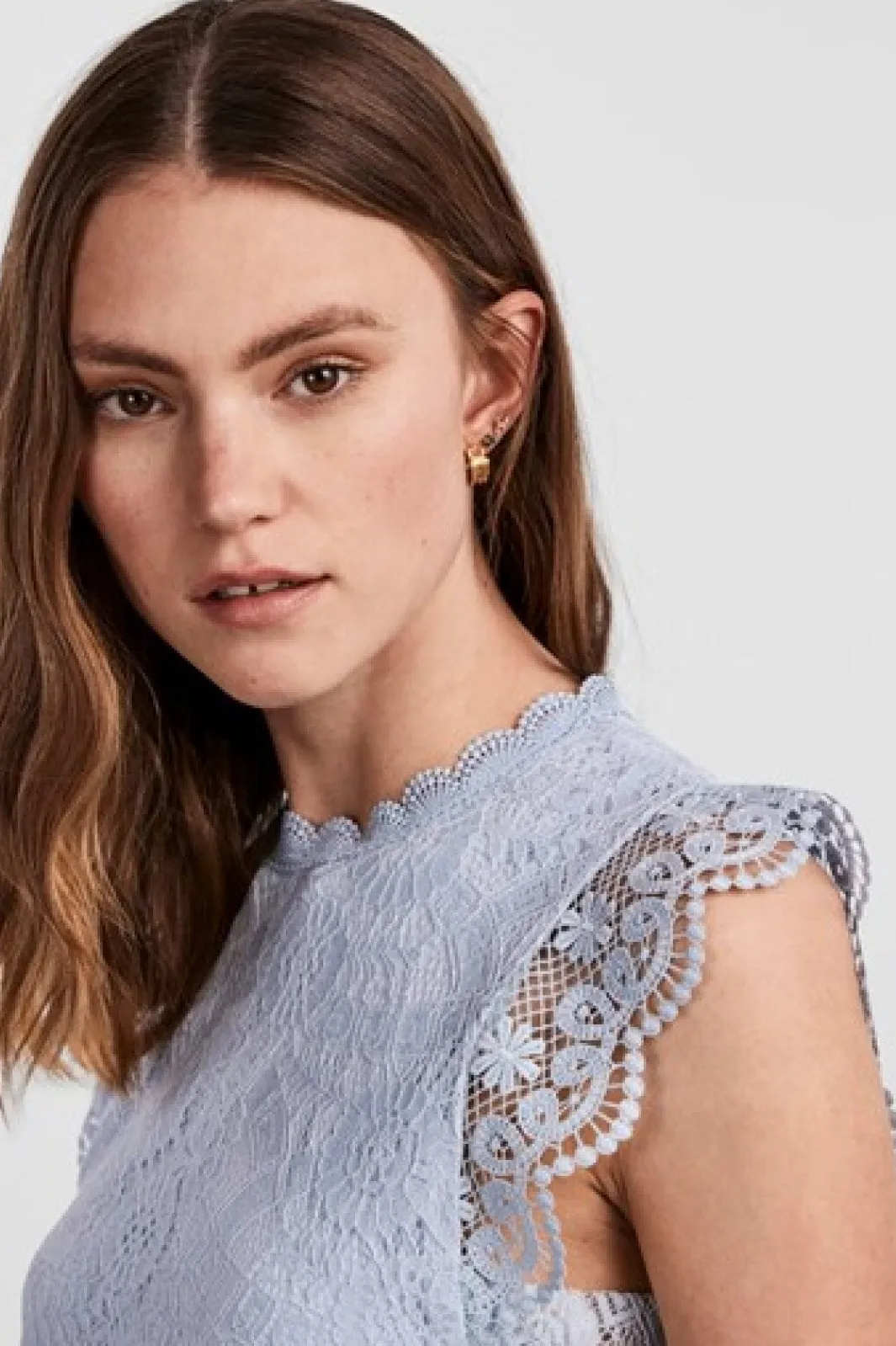 Pieces T-Shirts & Toppe<Pcolline Sl Lace Top