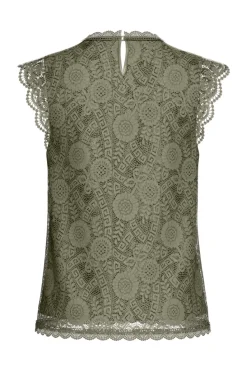 Pieces T-Shirts & Toppe<Pcolline Sl Lace Top 17120454