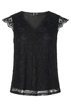 Pcolline Sl Lace V-Neck Top 17154614 T-Shirts & Toppe