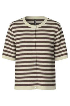 Pieces Cardigans|Ammevenligt Tøj<Pcorina Ss Stripe Knit Cardi Pwp