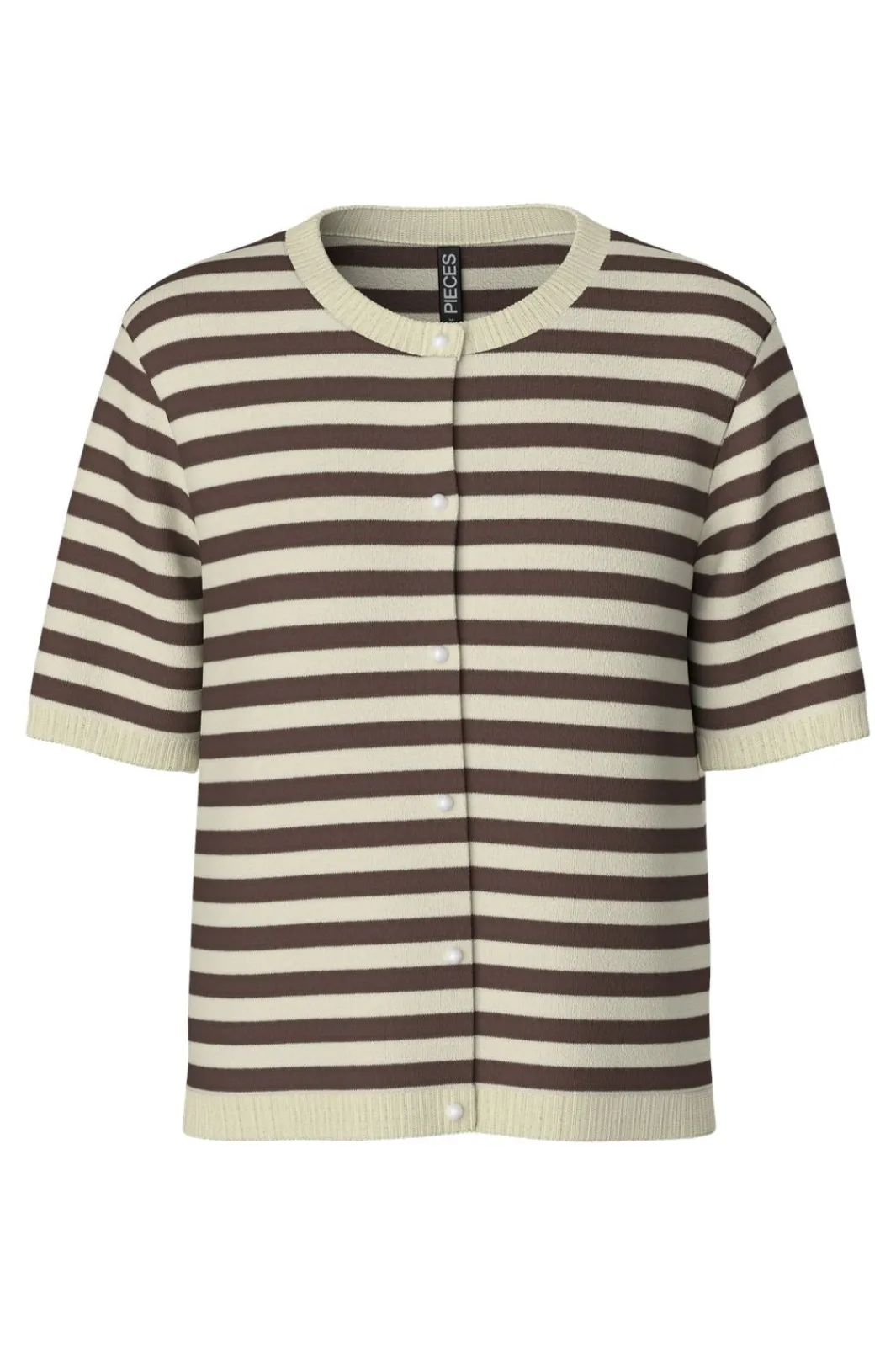 Pieces Cardigans|Ammevenligt Tøj<Pcorina Ss Stripe Knit Cardi Pwp