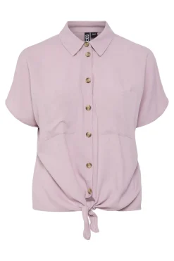 New Pcpia Ss Tie Shirt Bluser & Skjorter|Ammevenligt Tøj