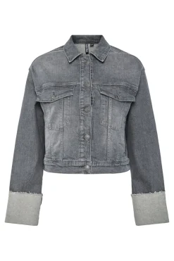 Pieces Overtøj & Jakker|Ammevenligt Tøj<Pcpil Fold Up Denim Jacket