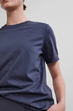 Pieces T-Shirts & Toppe<Pcria Ss Fold Up Solid Tee