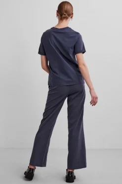 Pieces T-Shirts & Toppe<Pcria Ss Fold Up Solid Tee