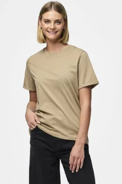 Pieces T-Shirts & Toppe<Pcria Ss Fold Up Solid Tee