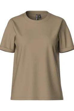 Pieces T-Shirts & Toppe<Pcria Ss Fold Up Solid Tee