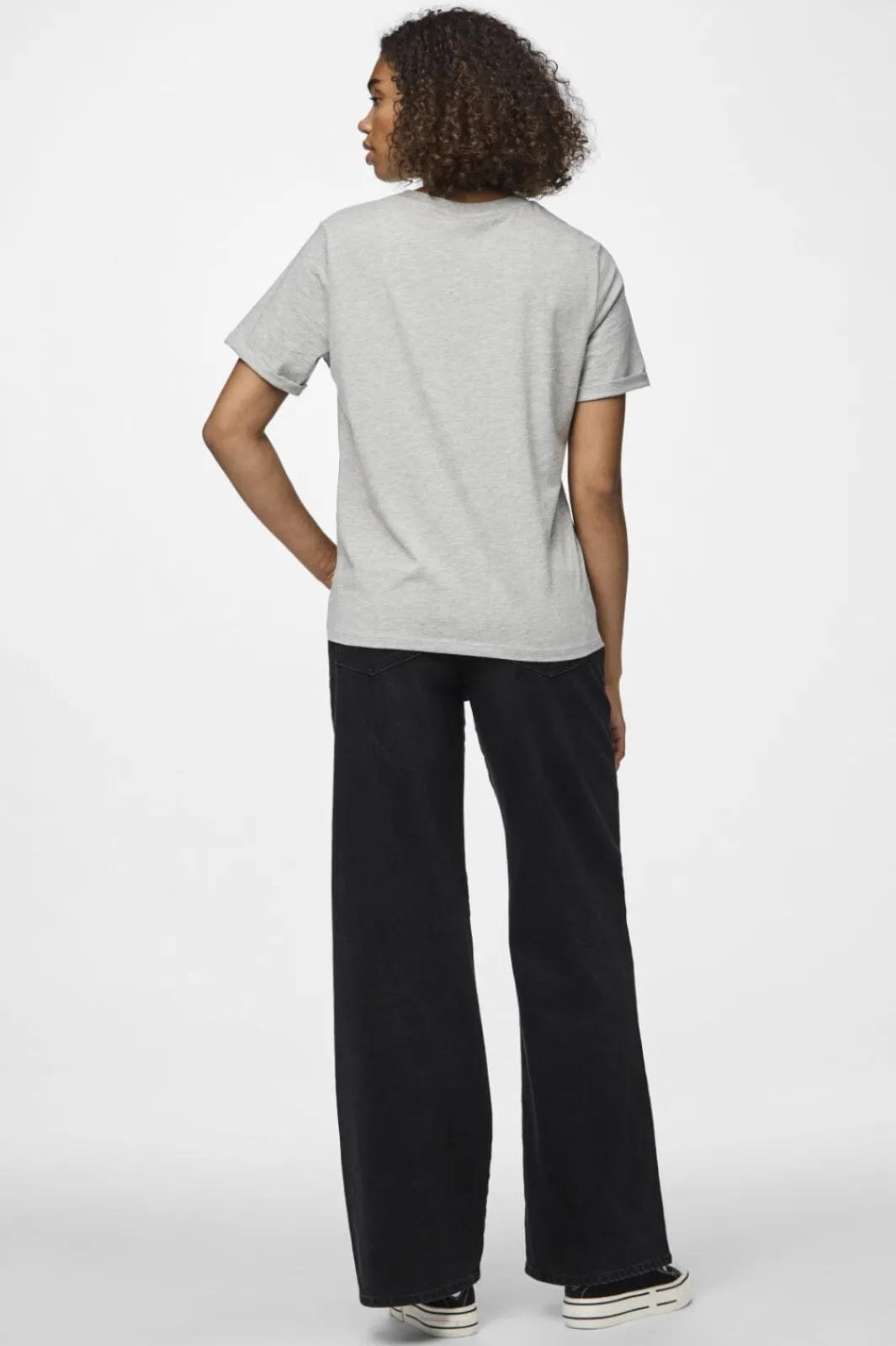 Pcria Ss Fold Up Solid Tee T-Shirts & Toppe