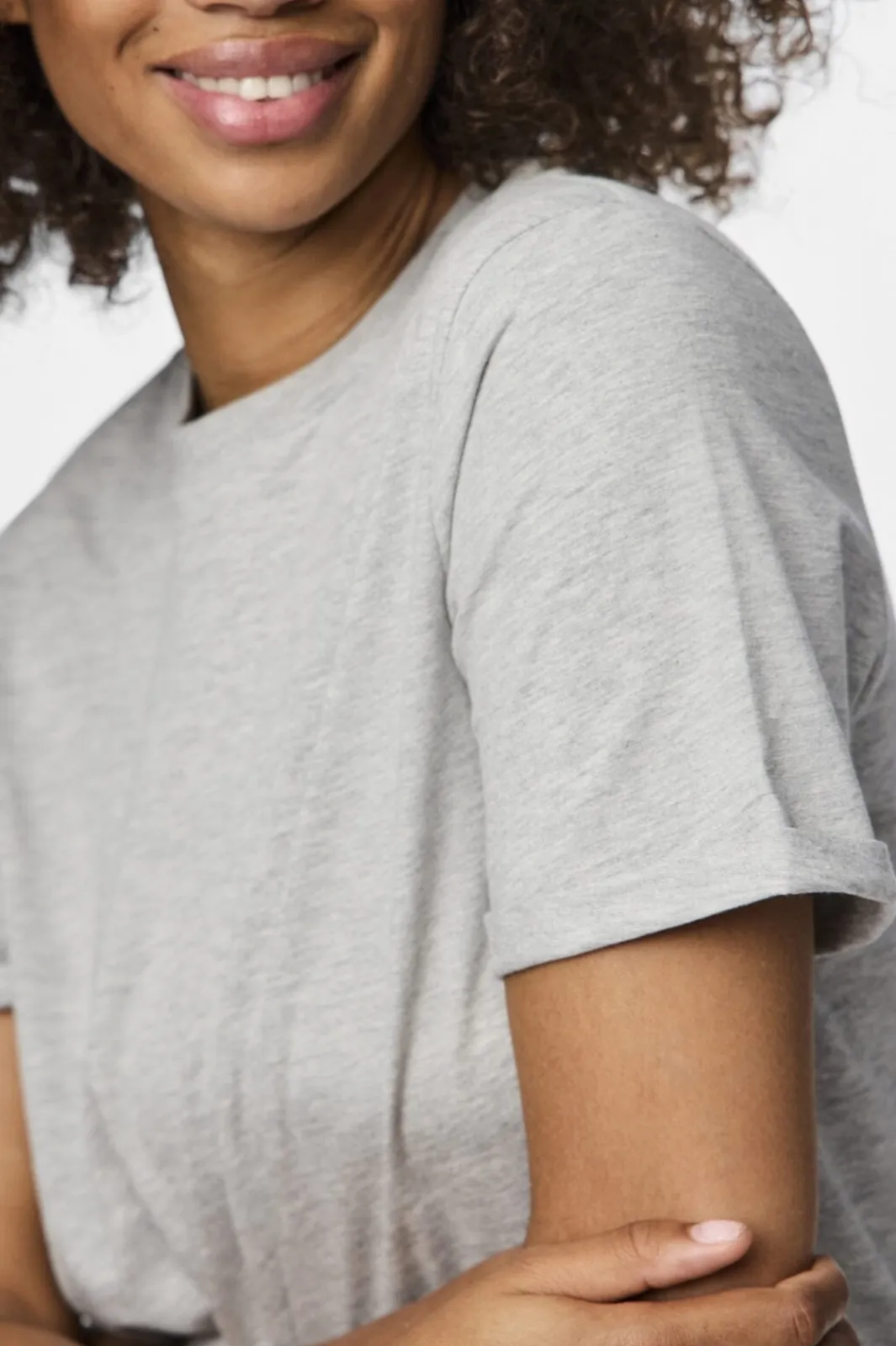 Pcria Ss Fold Up Solid Tee T-Shirts & Toppe