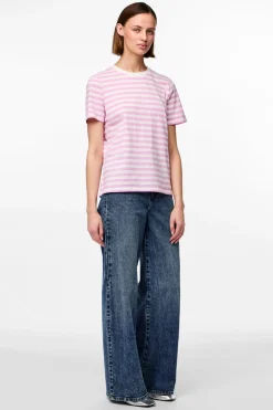 Pieces T-Shirts & Toppe<Pcria Ss Tee Stripes