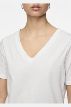 Pieces T-Shirts & Toppe<Pcria Ss V-Neck Solid Tee