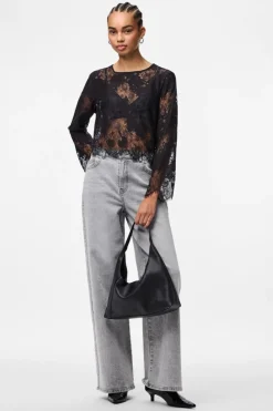 Pieces Bluser & Skjorter<Pcrinne Ls Lace Top Kca