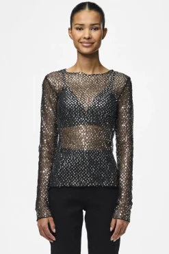 Pieces T-Shirts & Toppe<Pcrissi Ls Sequins Top
