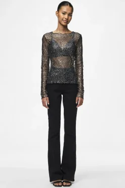 Pieces T-Shirts & Toppe<Pcrissi Ls Sequins Top
