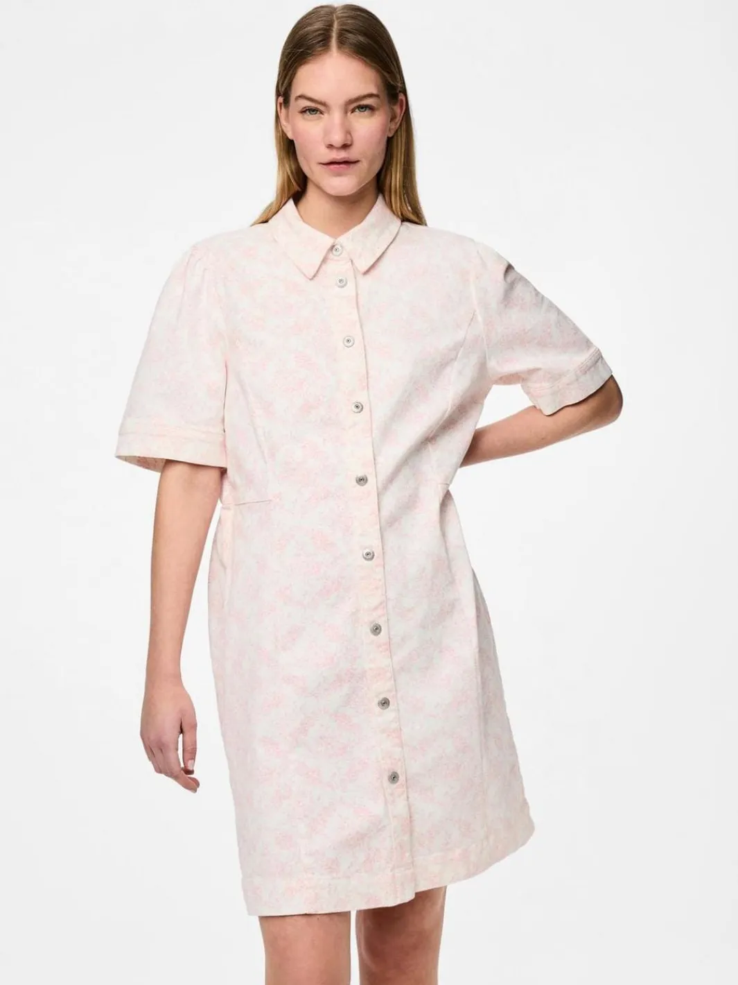 Online Pcsalume Ss A-Shape Denim Dress Kjoler|Ammevenligt Tøj