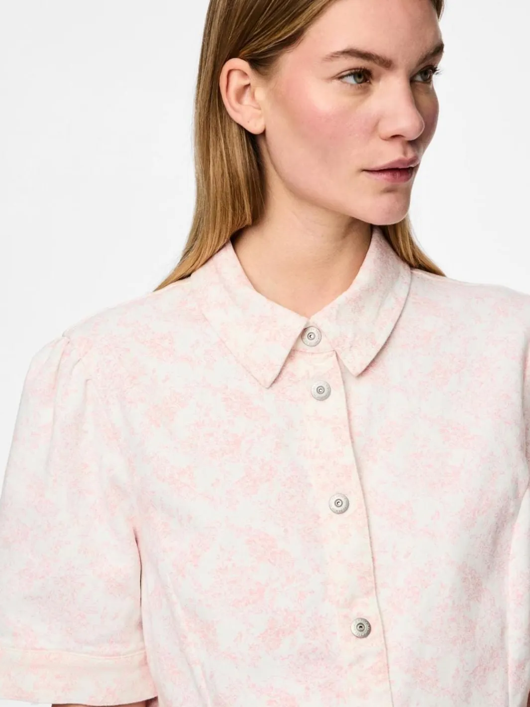 Online Pcsalume Ss A-Shape Denim Dress Kjoler|Ammevenligt Tøj