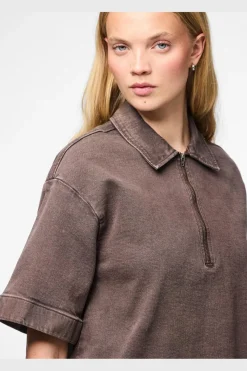 Pieces Kjoler<Pcselma 3/4 Zip Denim Dress Fsy