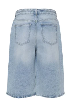 Sale Pcselma Wide Denim Shorts Shorts