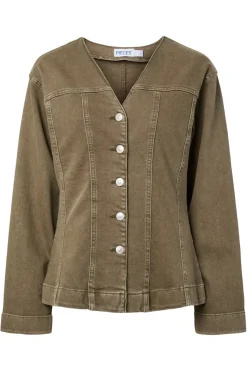 Sale Pcsilke Ls Col Denim Shirt Bluser & Skjorter|Ammevenligt Tøj