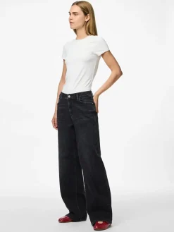 Pieces Bukser, Jeans & Leggings<Pcsilke Wide Jeans Bl
