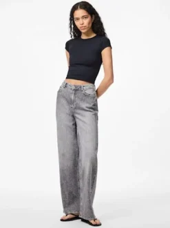 Pcsilke Wide Jeans Mg Bukser, Jeans & Leggings