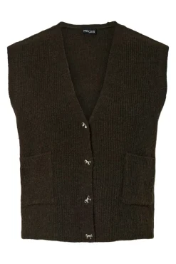 Outlet Pcsilly Sl V-Neck Knit Vest Veste