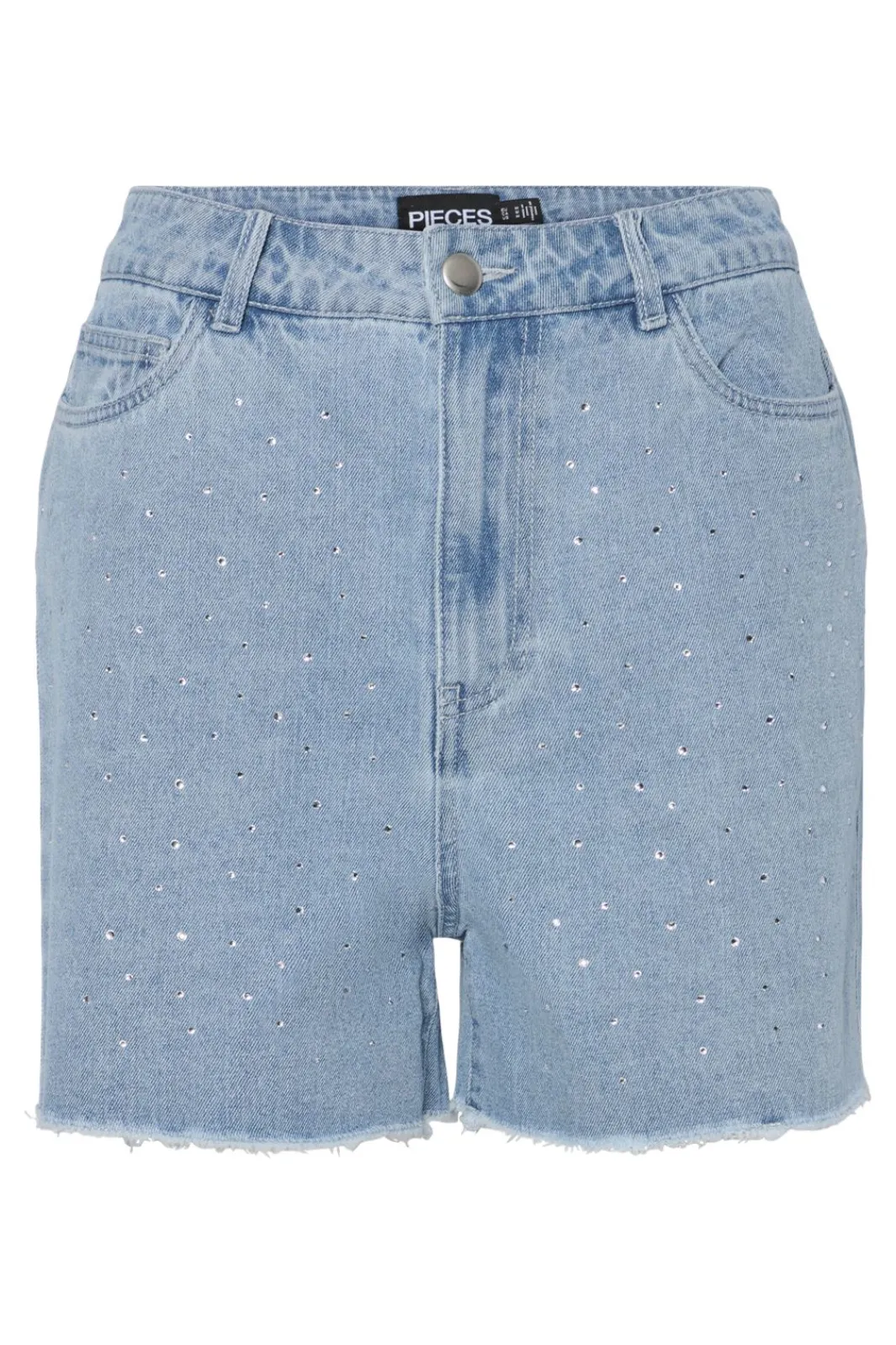 Pieces Shorts<Pctamra Rhinestone Denim Shorts