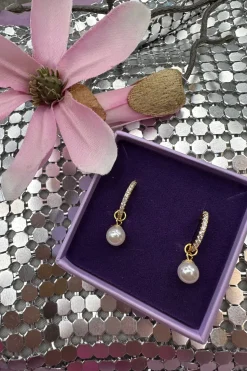 Clearance Pearl And Stone Earing Øreringe