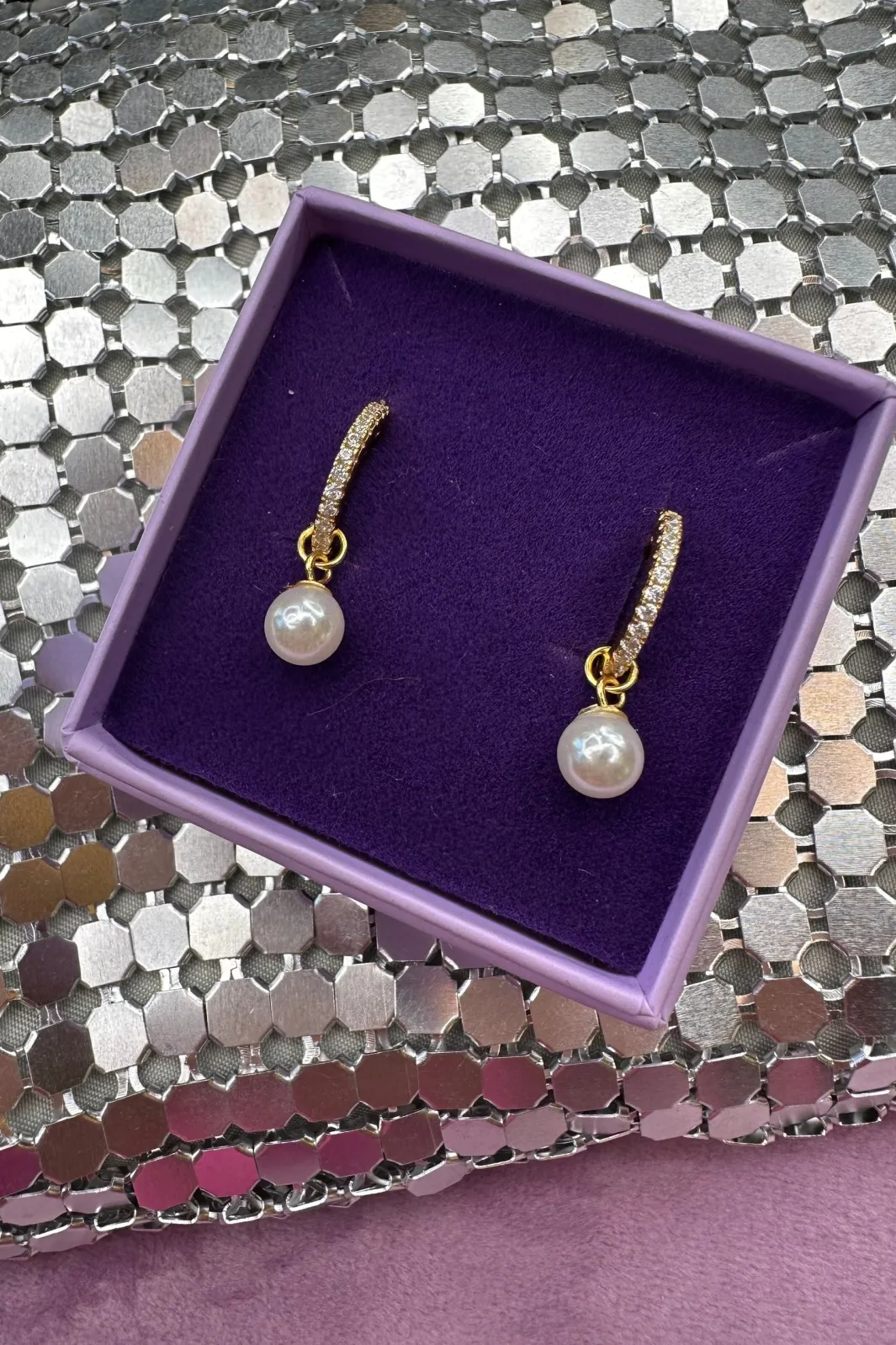 Clearance Pearl And Stone Earing Øreringe
